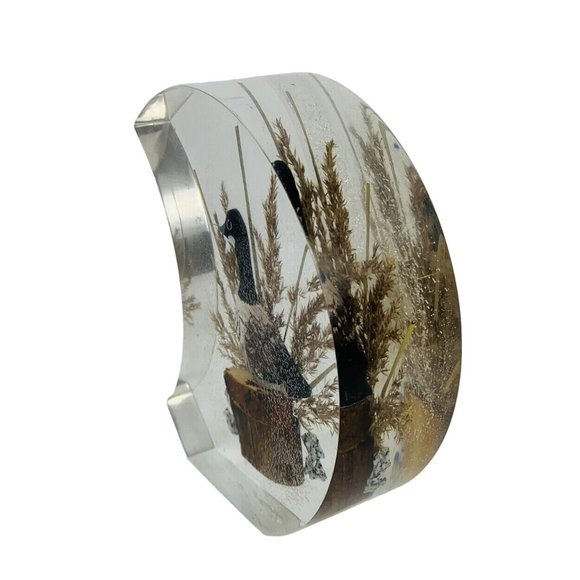 Rico Crescent Moon Lucite Duck Paperweight Figurine Wildlife Outdoor Cabin Gift - Picture 4 of 13